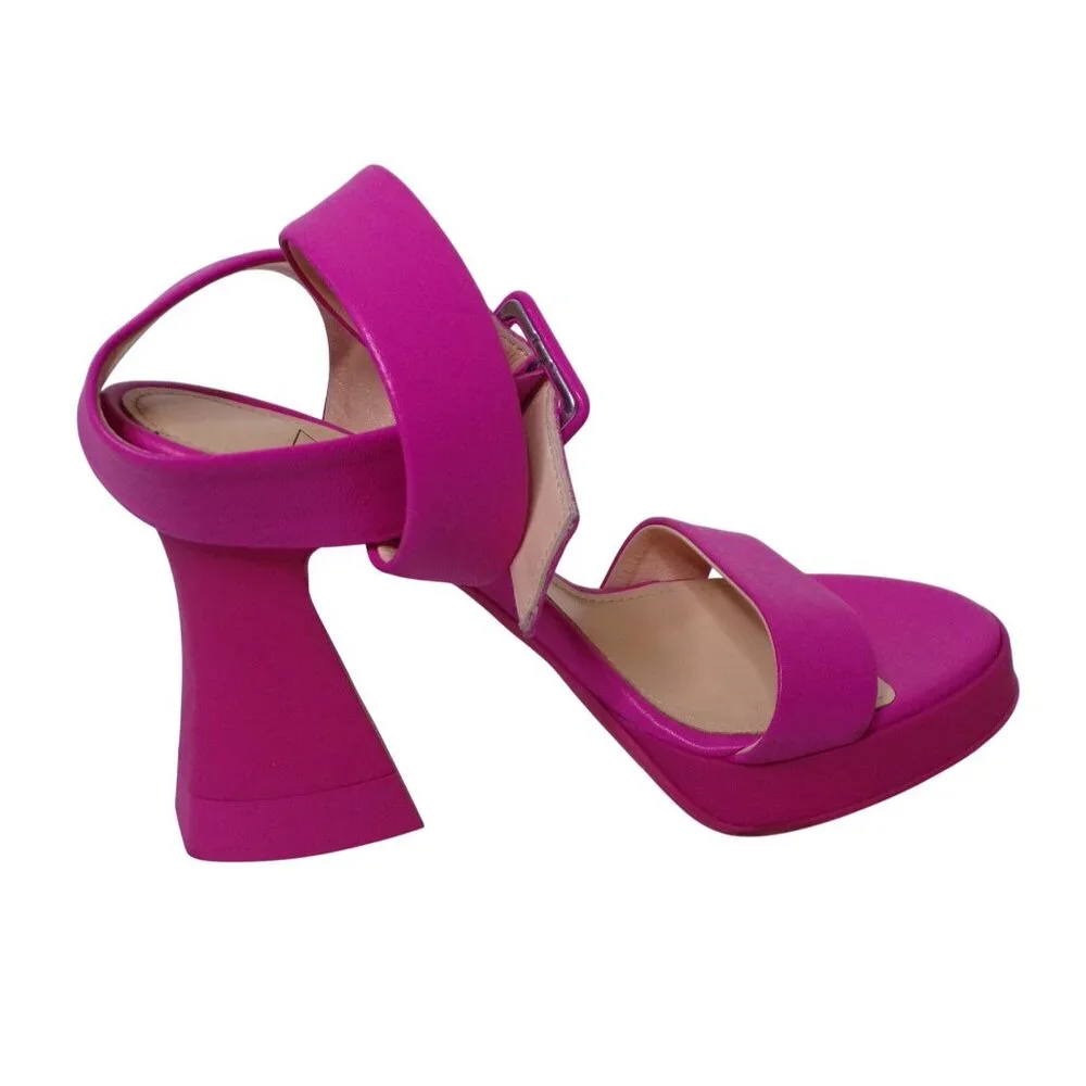 🆕 AGL Attilio Giusti Leombruni Janis Platform Sandal Shoes Leather Pink 6 - Picture 7 of 10